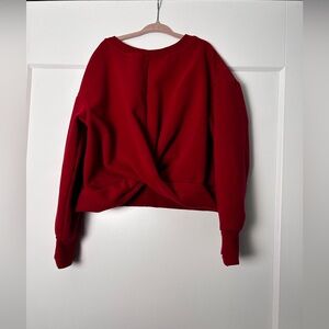 Red Twist-Front Sweatshirt